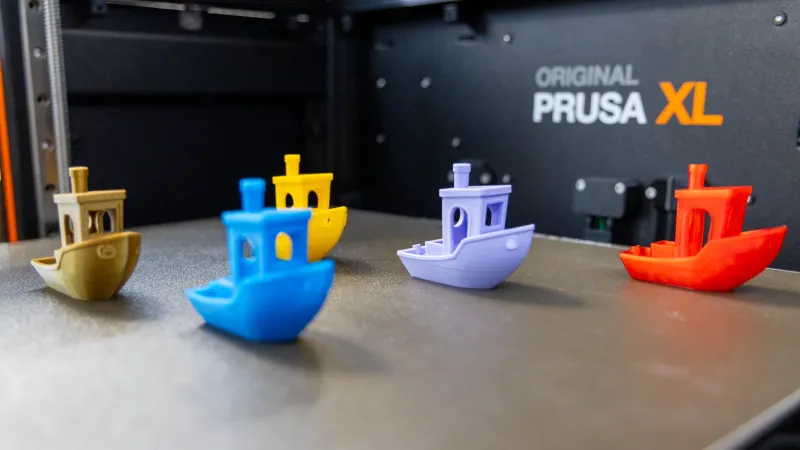 Benchy fleet, printed in one go